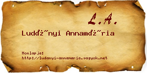 Ludányi Annamária névjegykártya
